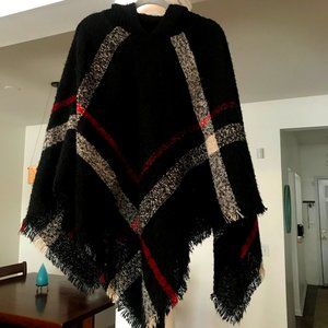 Hooded Wool Poncho